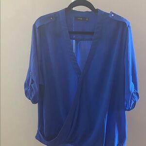 Apt. 9 Cobalt Blue V-Neck Draped Blouse